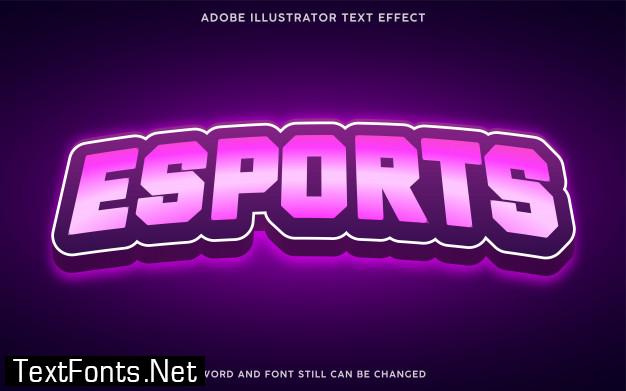 Esports style text effect with purple color