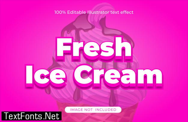 Fresh ice cream editable text effect with gradient background