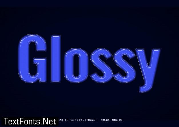 Glossy 3d text style effect