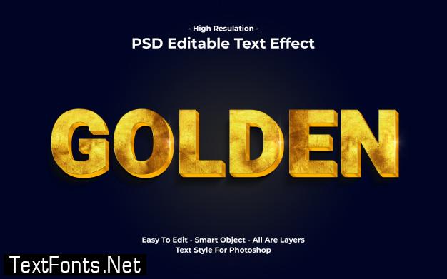 Golden  3d text effect