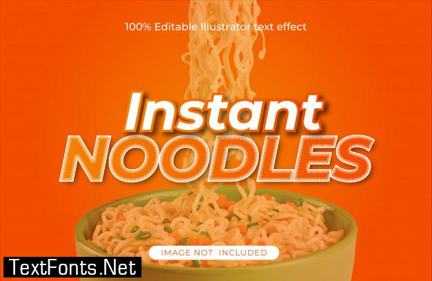 Instant noodles editable text effect