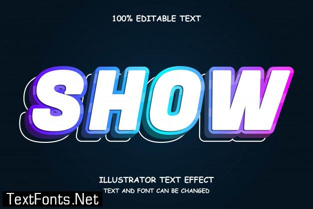 Line,3d editable text effect modern neon style