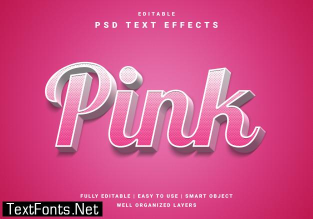 Modern 3d pink text effect