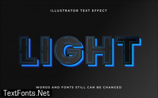 Modern light text effect