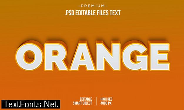 Modern orange love 3d gradient bold text style