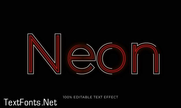 Neon editable text effect