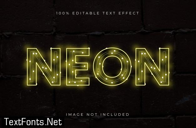 Neon style editable text effect.light text effect