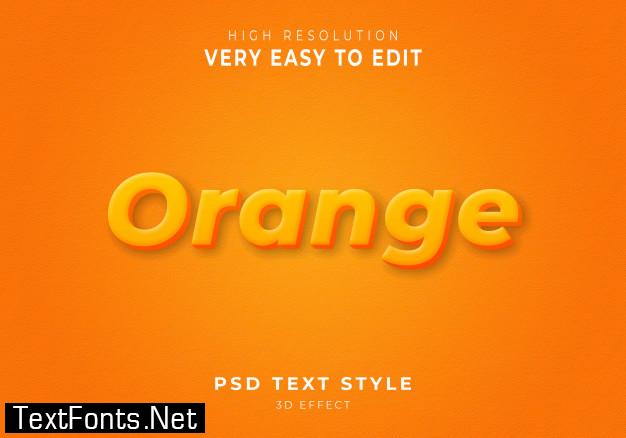 Orange 3d text style