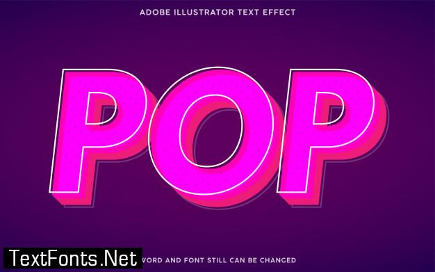 Pop art text effect with pink color