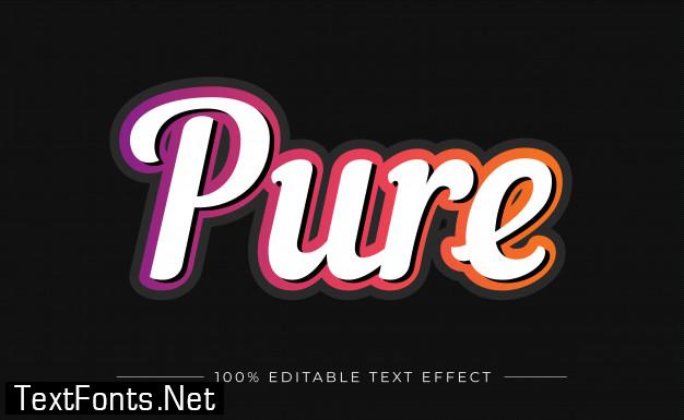 Pure editable text effect with gradient color