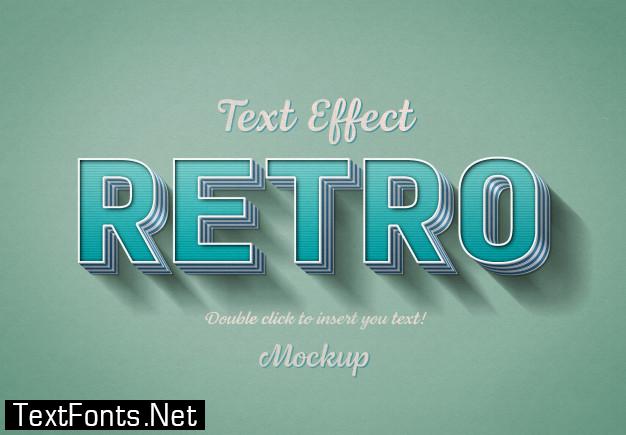 Retro 3d text effect mockup