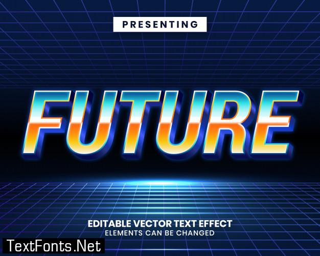 Retrowave futuristic editable text effect