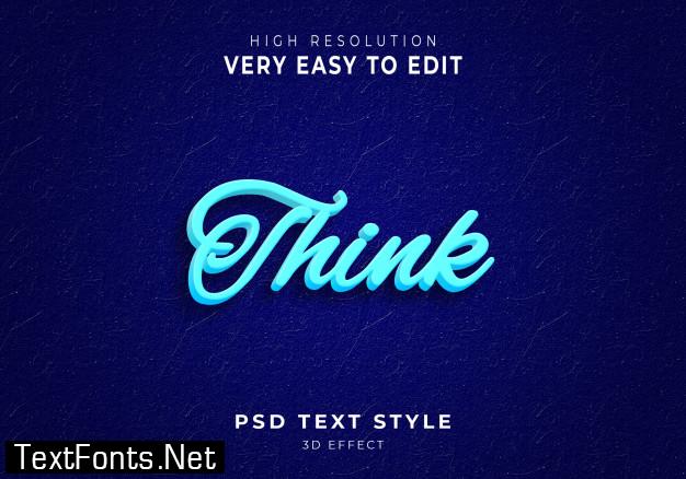 Think 3d text style