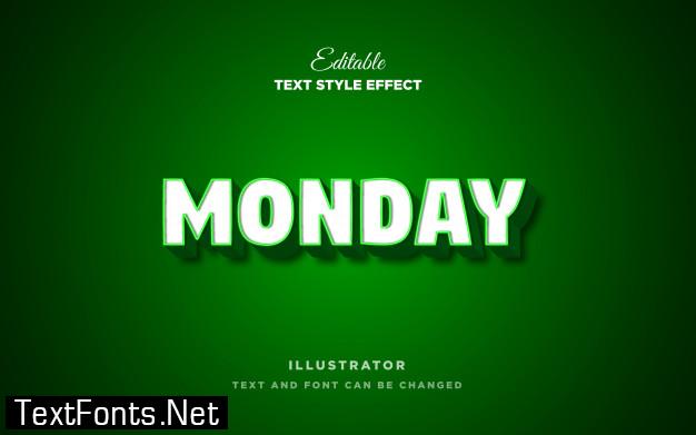 Trendy 3d green white text style effect