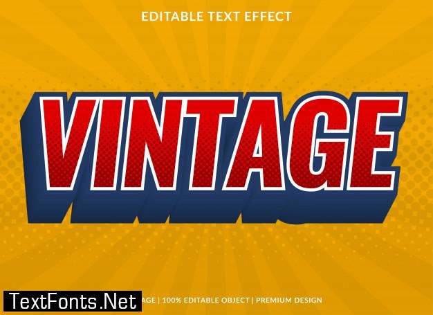 Vintage text effect template with retro bold style