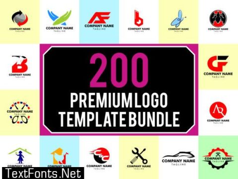 200 Premium Logo Template Bundle Graphic