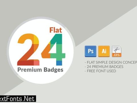 24 FLAT PREMIUM BADGES