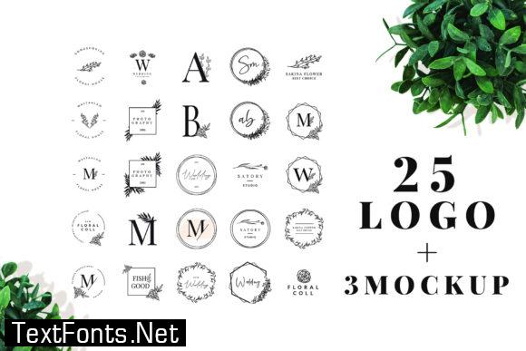 25 Elegant Logos + 3 Quality Mockups