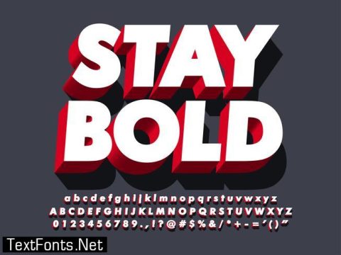 3d Bold Strong Red Font Effect