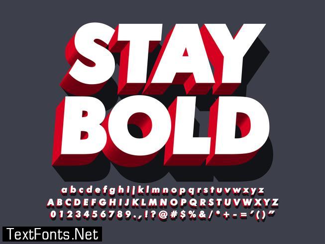 3d Bold Strong Red Font Effect