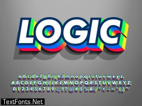 3d Extrude Font Effect With Double Color