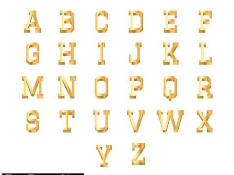 3D Font Gold Free Vector