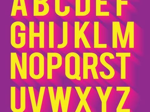 3D Fonts Neon Colors Vector