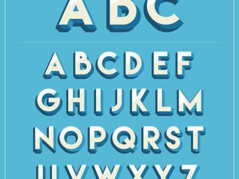 3D Fonts Vector Pack