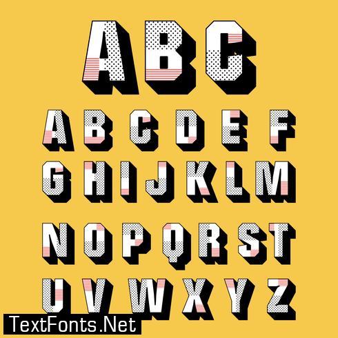 3D Fonts Vector