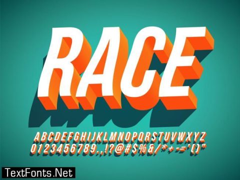 3d Italic Condense Retro Text Effect