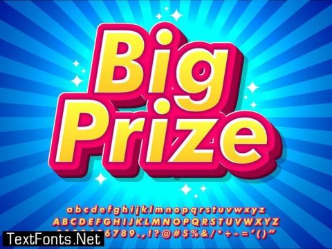 3d Pop Big Prize Text Effect