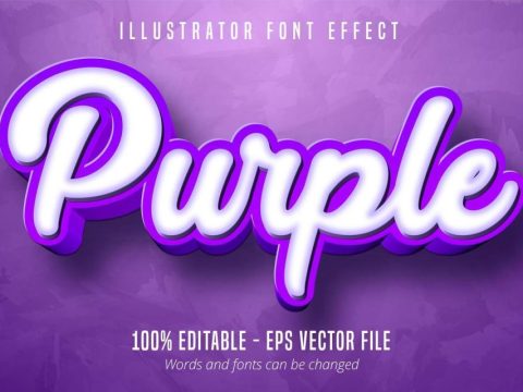 3d purple editable text effect