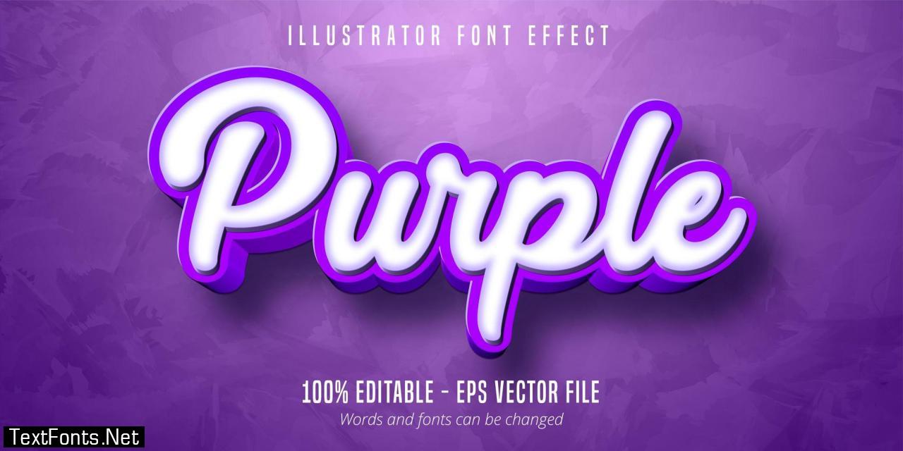 3d purple editable text effect