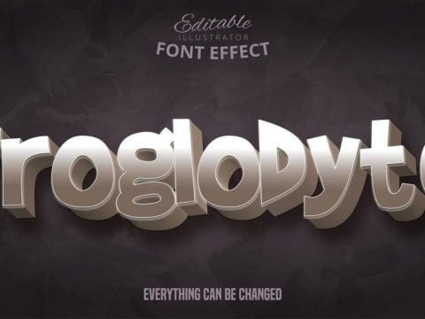 3D Stone Style Troglodyte Text Effect