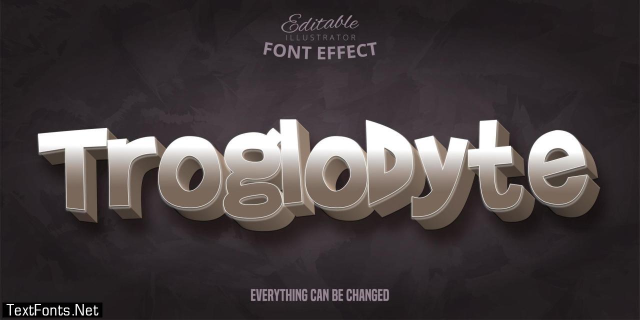 3D Stone Style Troglodyte Text Effect