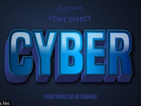 3d strong bold blue text effect