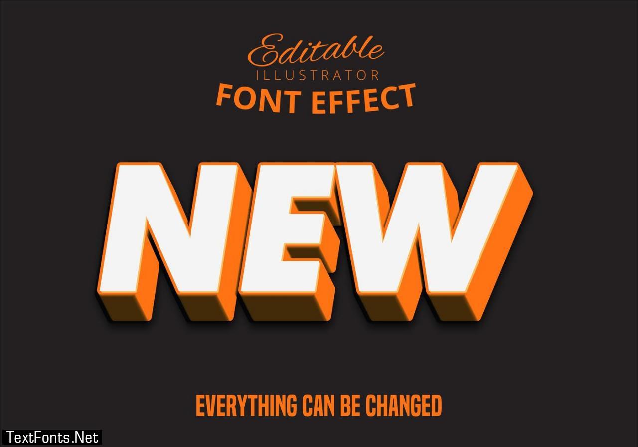 3d strong bold orange text effect