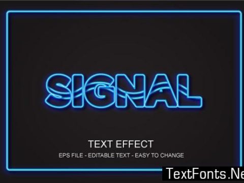 3d Text Effect Blue Neon Style