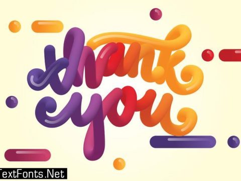 3D Thank You Typography Vector 182456