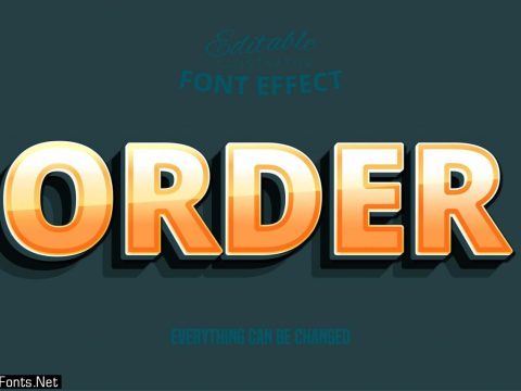 3d yellow and orange editable font effect