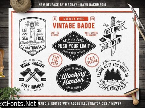 6 Hipster Vintage Badges