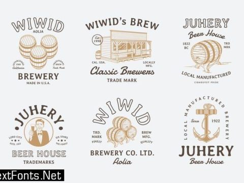 6 Vintage Beer Badges