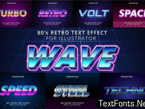 80s Text Effects for Illustrator