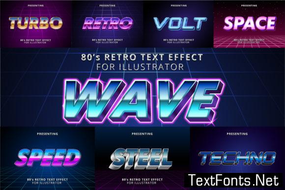 80s Text Effects for Illustrator