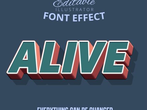 Alive Outline Shadowed text, editable text style