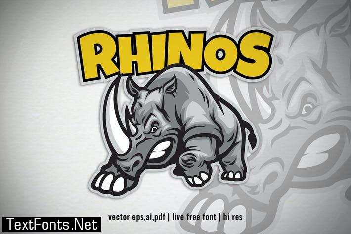 Angry Cartoon Rhino Logo VK4QJCA