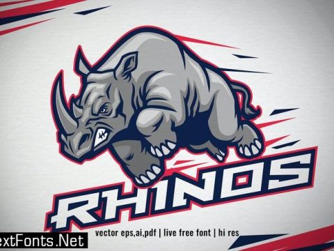 angry charging rhino logo