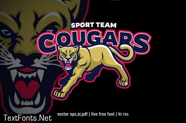 Angry Cougar lion sport logo