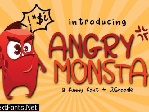 Angry Monsta - A Funny Font with doodles