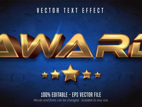 Award golden metallic text effect